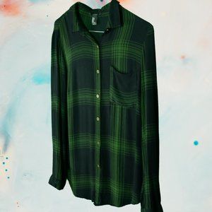 Women's Long Sleeve Flannel Plaid Shirt